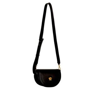 Versace Black Crossbody Bag with Gold Detail